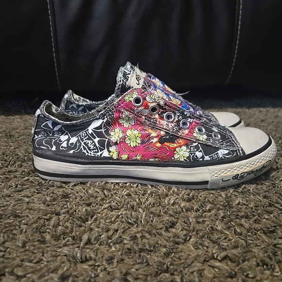 Ed Hardy Other - Vintage Y2K Don Ed Hardy Womens Slip On Shoes Laceless Tattoo Art Skull Size 6